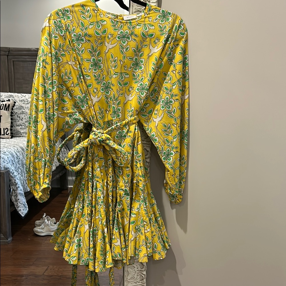 RHODE Yellow Floral Mini Dress